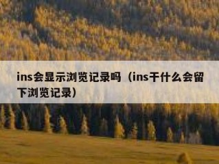 ins会显示浏览记录吗（ins干什么会留下浏览记录）