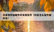 抖音如何加国外好友微信号（抖音怎么加外国好友）