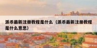 派币最新注册教程是什么（派币最新注册教程是什么意思）