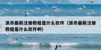 派币最新注册教程是什么软件（派币最新注册教程是什么软件啊）