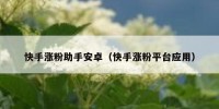 快手涨粉助手安卓（快手涨粉平台应用）