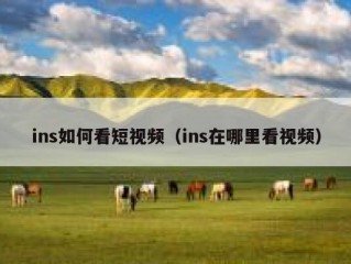 ins如何看短视频（ins在哪里看视频）
