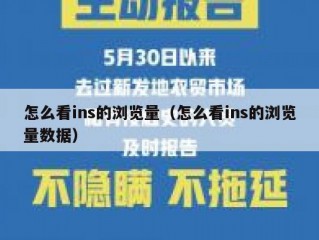 怎么看ins的浏览量（怎么看ins的浏览量数据）