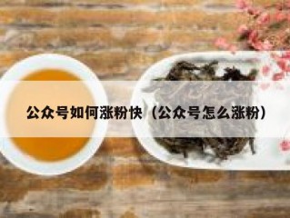 公众号如何涨粉快（公众号怎么涨粉）