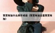 赞赏有加什么四字成语（赞赏有加还是赞赏有加）
