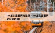 ins怎么查看历史记录（ins怎么查看历史记录内容）