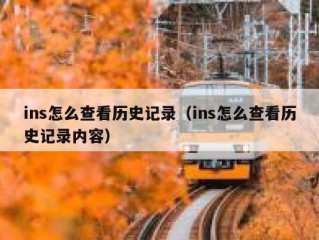 ins怎么查看历史记录（ins怎么查看历史记录内容）