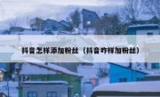 抖音怎样添加粉丝（抖音咋样加粉丝）