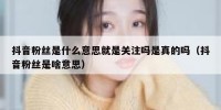 抖音粉丝是什么意思就是关注吗是真的吗（抖音粉丝是啥意思）