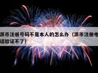 派币注册号码不是本人的怎么办（派币注册电话验证不了）