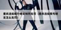重庆违反限行规定如何处罚（重庆违反限号规定怎么处罚）