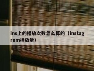 ins上的播放次数怎么算的（instagram播放量）