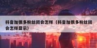 抖音加很多粉丝团会怎样（抖音加很多粉丝团会怎样显示）