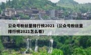公众号粉丝量排行榜2021（公众号粉丝量排行榜2021怎么看）