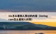 ins怎么看别人赞过的内容（instagram怎么看别人的赞）