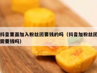 抖音里面加入粉丝团要钱的吗（抖音加粉丝团需要钱吗）