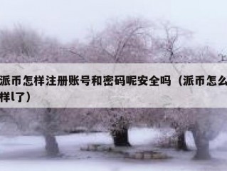 派币怎样注册账号和密码呢安全吗（派币怎么样l了）