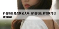 抖音粉丝是点赞的人吗（抖音粉丝和获赞可以赚钱吗）