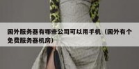 国外服务器有哪些公司可以用手机（国外有个免费服务器机房）