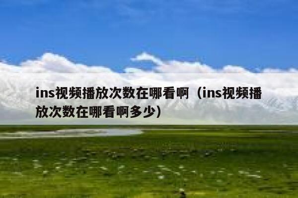 ins视频播放次数在哪看啊（ins视频播放次数在哪看啊多少） 第1张
