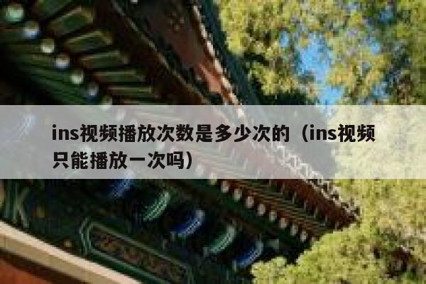 ins视频播放次数是多少次的（ins视频只能播放一次吗） 第1张