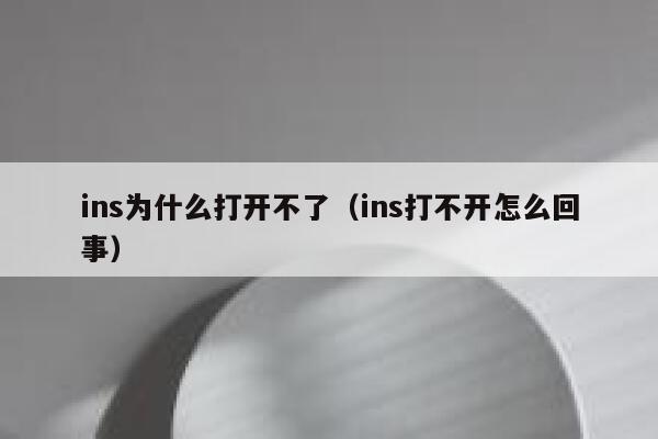 ins为什么打开不了（ins打不开怎么回事） 第1张