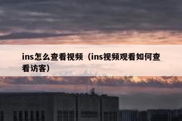 ins怎么查看视频(ins视频观看如何查看访客) 第1张 ins怎么查看视频(ins视频观看如何查看访客) 第1张