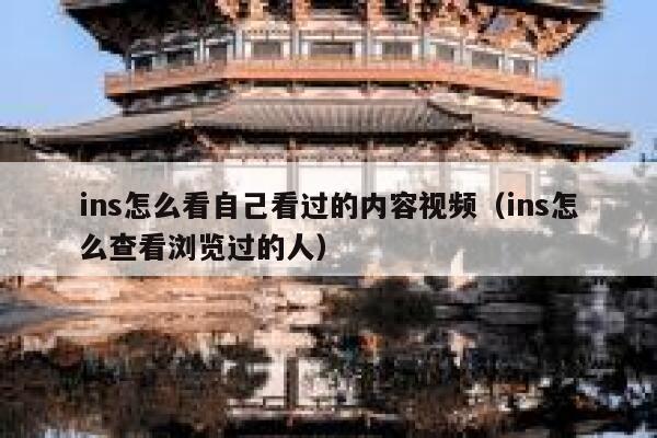 ins怎么看自己看过的内容视频（ins怎么查看浏览过的人） 第1张