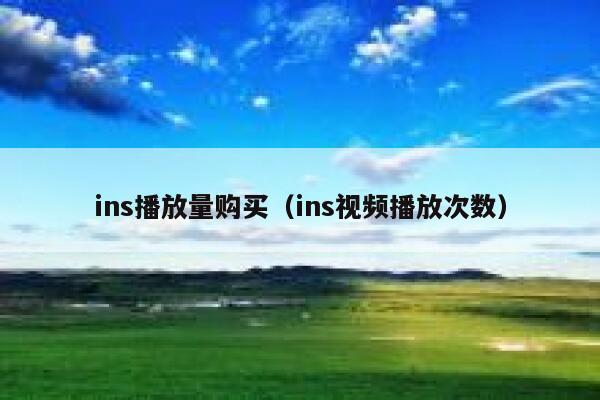 ins播放量购买（ins视频播放次数） 第1张