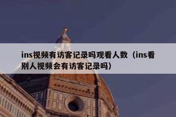 ins视频有访客记录吗观看人数（ins看别人视频会有访客记录吗） 第1张