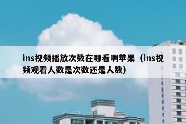 ins视频播放次数在哪看啊苹果（ins视频观看人数是次数还是人数） 第1张