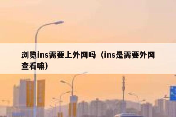 浏览ins需要上外网吗（ins是需要外网查看嘛） 第1张