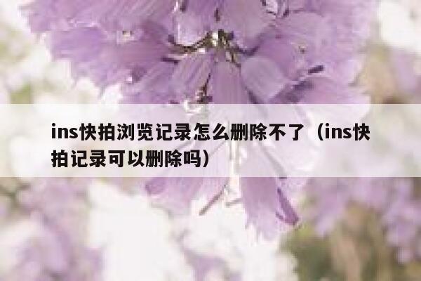 ins快拍浏览记录怎么删除不了（ins快拍记录可以删除吗） 第1张