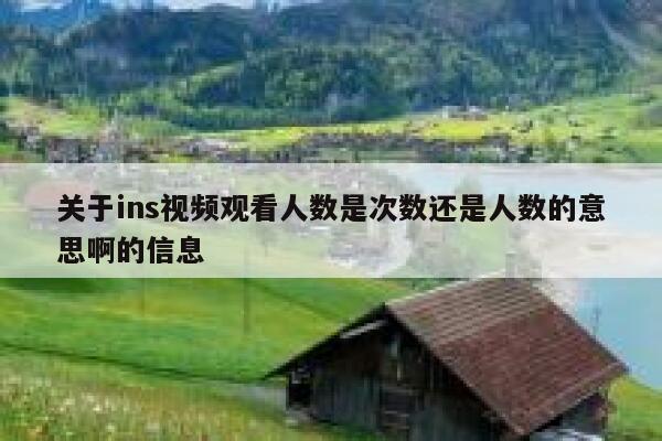 关于ins视频观看人数是次数还是人数的意思啊的信息 第1张