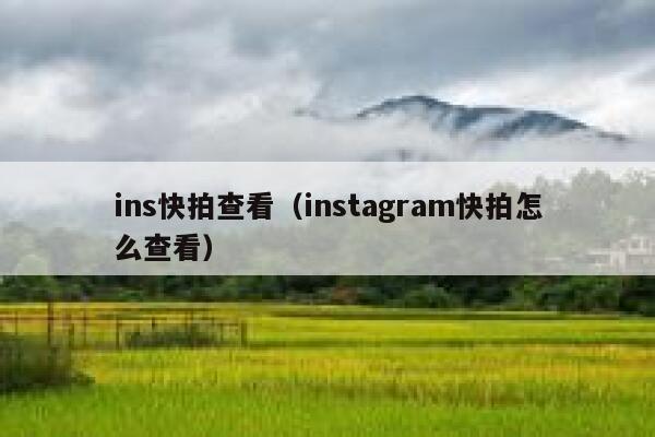 ins快拍查看(instagram快拍怎么查看) 第1张 ins快拍查看(instagram快拍怎么查看) 第1张