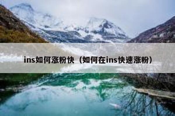ins如何涨粉快（如何在ins快速涨粉） 第1张