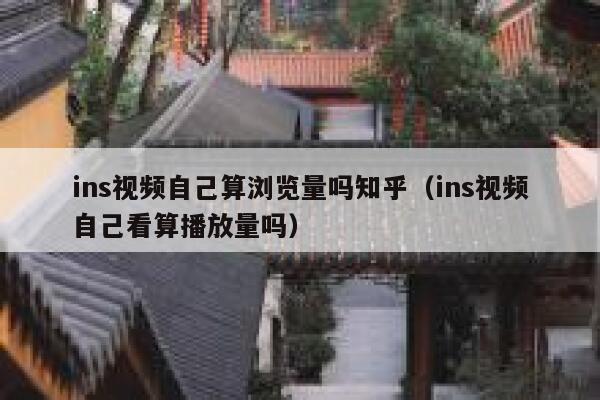 ins视频自己算浏览量吗知乎（ins视频自己看算播放量吗） 第1张