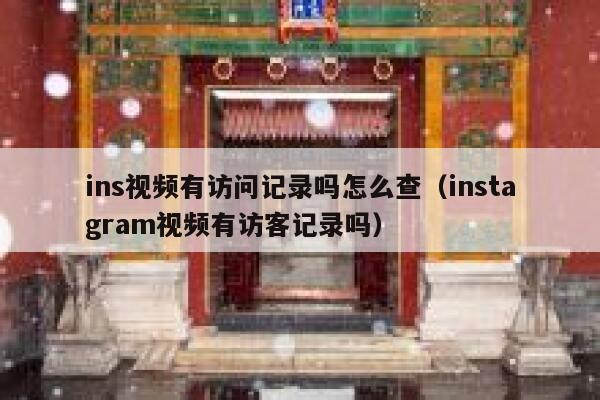 ins视频有访问记录吗怎么查（instagram视频有访客记录吗） 第1张