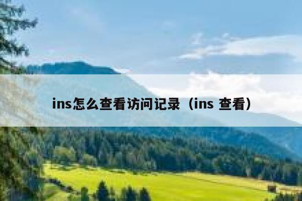 ins怎么查看访问记录（ins 查看） 第1张