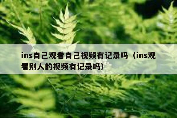 ins自己观看自己视频有记录吗（ins观看别人的视频有记录吗） 第1张