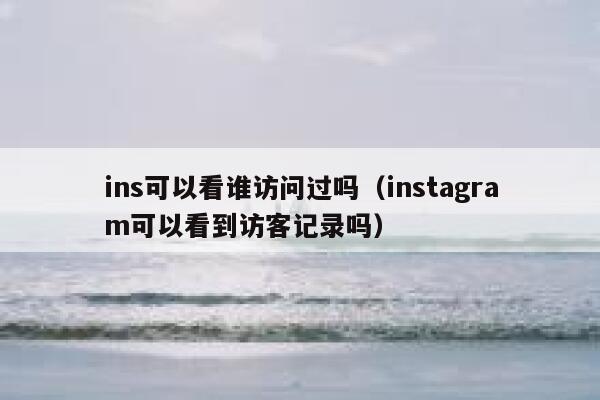 ins可以看谁访问过吗(instagram可以看到访客记录吗) 第1张 ins可以看谁访问过吗(instagram可以看到访客记录吗) 第1张