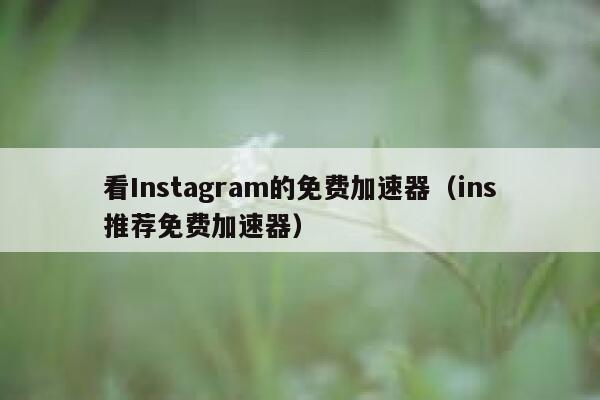 看Instagram的免费加速器（ins推荐免费加速器） 第1张