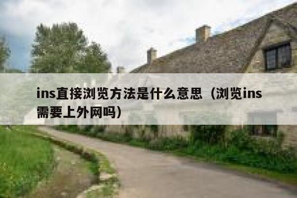 ins直接浏览方法是什么意思（浏览ins需要上外网吗） 第1张