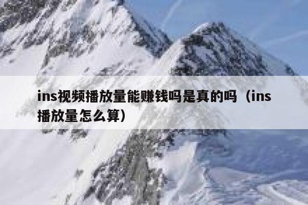 ins视频播放量能赚钱吗是真的吗（ins播放量怎么算） 第1张