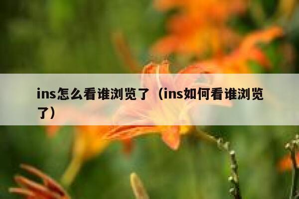 ins怎么看谁浏览了(ins如何看谁浏览了) 第1张 ins怎么看谁浏览了(ins如何看谁浏览了) 第1张
