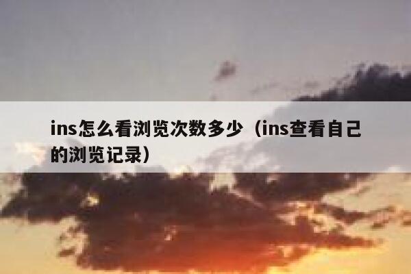 ins怎么看浏览次数多少(ins查看自己的浏览记录) 第1张 ins怎么看浏览次数多少(ins查看自己的浏览记录) 第1张