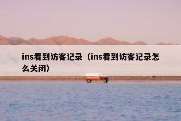 ins看到访客记录（ins看到访客记录怎么关闭） 第1张