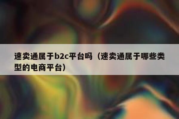 速卖通属于b2c平台吗（速卖通属于哪些类型的电商平台） 第1张