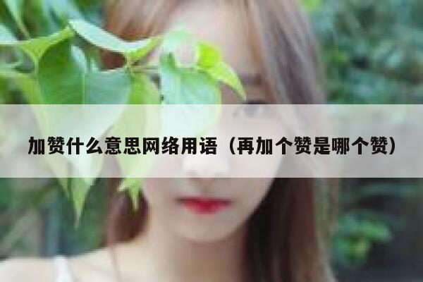 加赞什么意思网络用语（再加个赞是哪个赞） 第1张