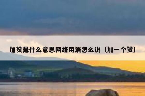 加赞是什么意思网络用语怎么说（加一个赞） 第1张